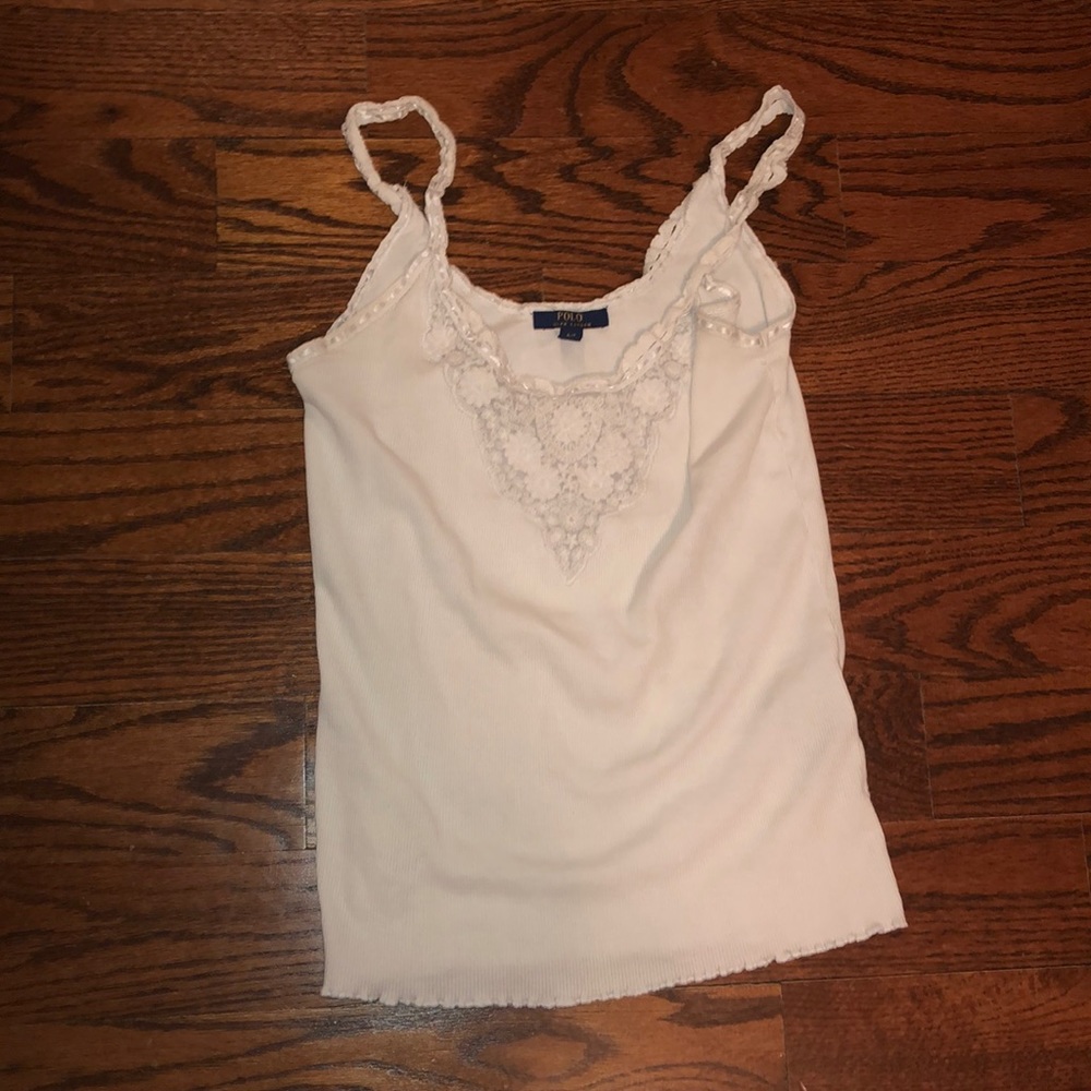 White tank top with detailing